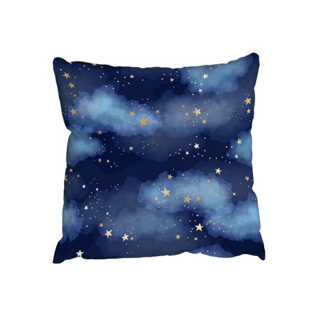 Dark blue sky with gold foil constellations (Outdoor Cushion)