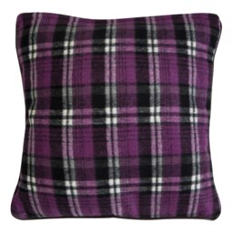 Orsina Purple Check Throw Cushion, Polyester Décor Cushion for Relaxing, Washable Cushion for Sofa, Bed, Chair
