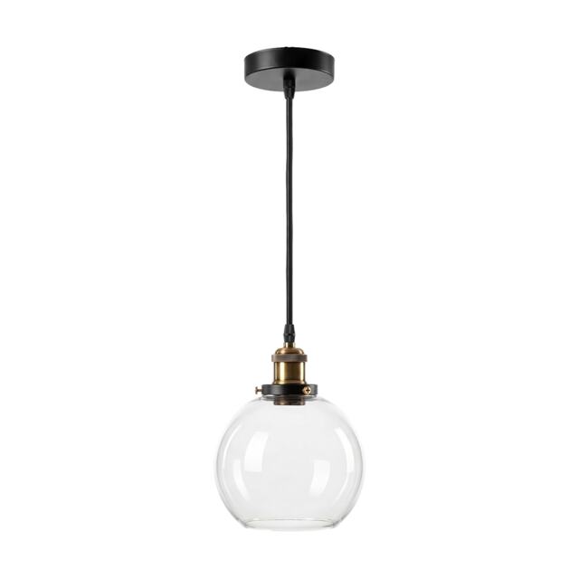 Emitto Ceiling Pendant Light Retro Industrial Glass LampShade Adjustable Cable