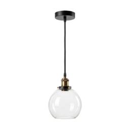 Emitto Ceiling Pendant Light Retro Industrial Glass LampShade Adjustable Cable