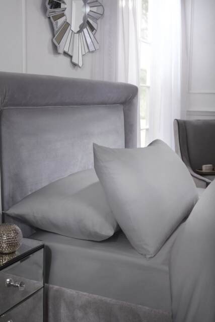 400 Thread Count Cotton Collection Pillowcase Pair in Silver Grey Grey