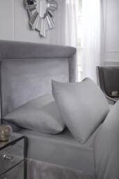 400 Thread Count Cotton Collection Pillowcase Pair in Silver Grey Grey