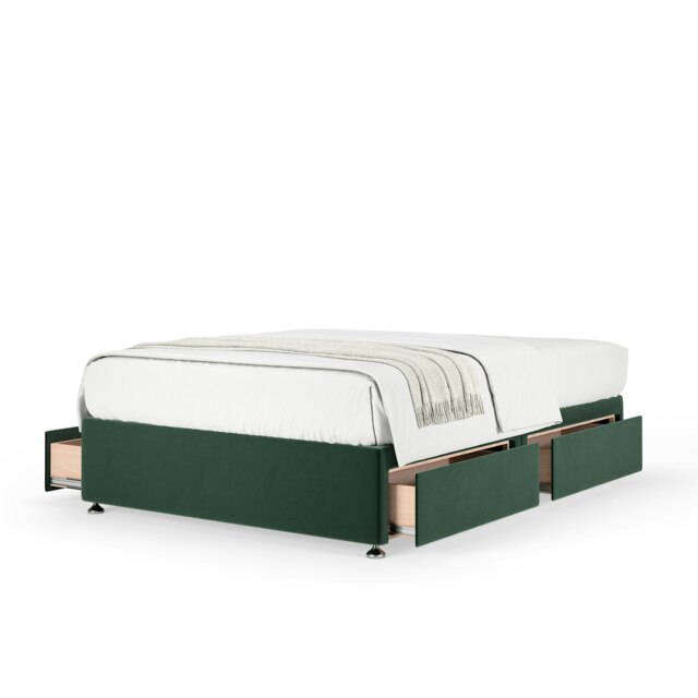 Ortho Classic Orthopaedic Green Plush Velvet 4 Drawer Divan Set Super King