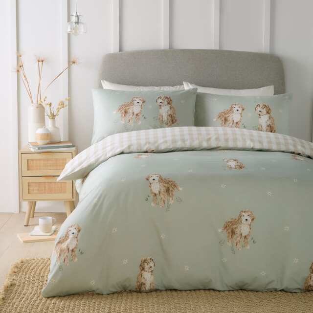 Fusion Hattie The Cockapoo Duvet Cover Set Green