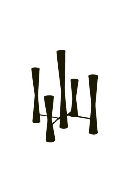 Parker 5 Piece Candle Centerpiece - Mild Steel - L27 x W27 x H42 cm - Black Black 1