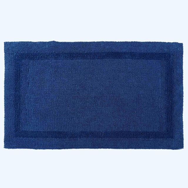 Homescapes Luxury Reversible Extra Large Bath Mat - Navy Blue Navy Blue