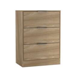 Chest of 3 Drawers Compact Storage Bedside Cabinet Bedroom Furniture Multi Oak 60cm 1