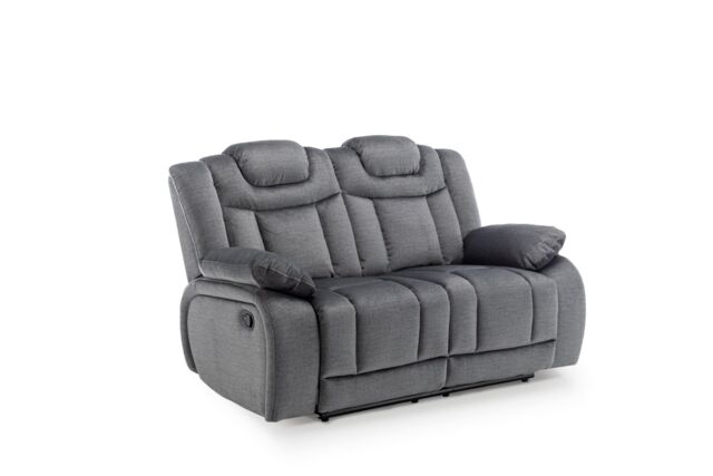 Chenille Fabric Grey 2 Seater Manual Recliner Sofa TOLEDO