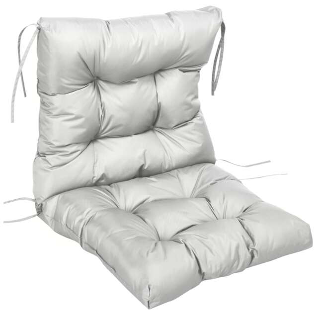 Outsunny Garden Back Chair Cushion Patio Seat Cushion Pad Outdoor & Indoor Use Grey