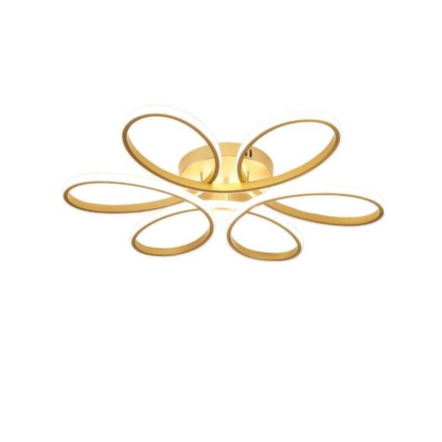 Living and Home Modern Acrylic Petal LED Semi-Flush Ceiling Light - Gold