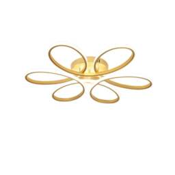 Living and Home Modern Acrylic Petal LED Semi-Flush Ceiling Light - Gold