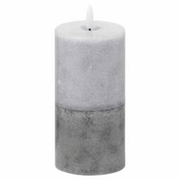 Luxe Collection Natural Glow 3x6 Dipped LED Candle - Plastic/Wax - L7 x W7 x H15 cm - Grey Grey Grey