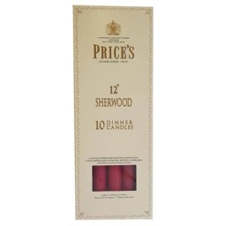"Prices 12"" Sherwood Candle Wine Red Pack Of 10"