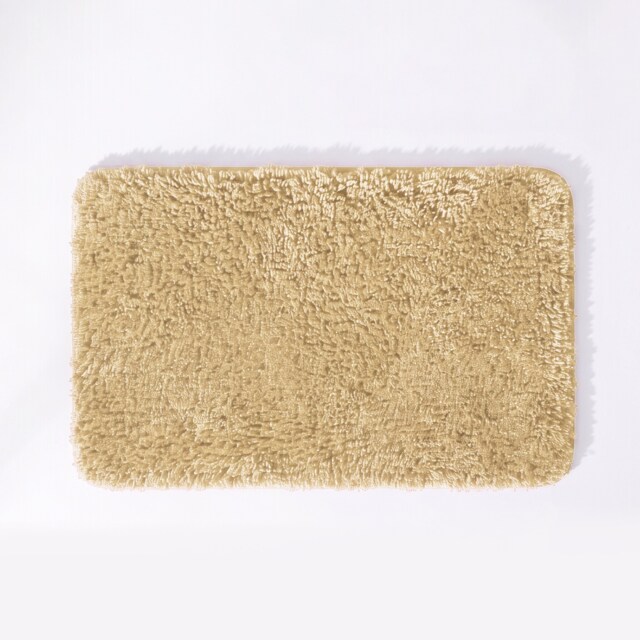 Deep Pile Microfibre Bath Mat Non-Slip - Beige