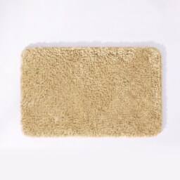 Deep Pile Microfibre Bath Mat Non-Slip - Beige