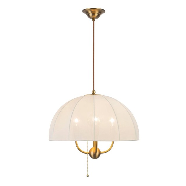 Crosby 4 Light Pendant Light Satin Cream & Brushed Gold