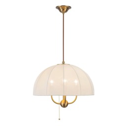 Crosby 4 Light Pendant Light Satin Cream & Brushed Gold