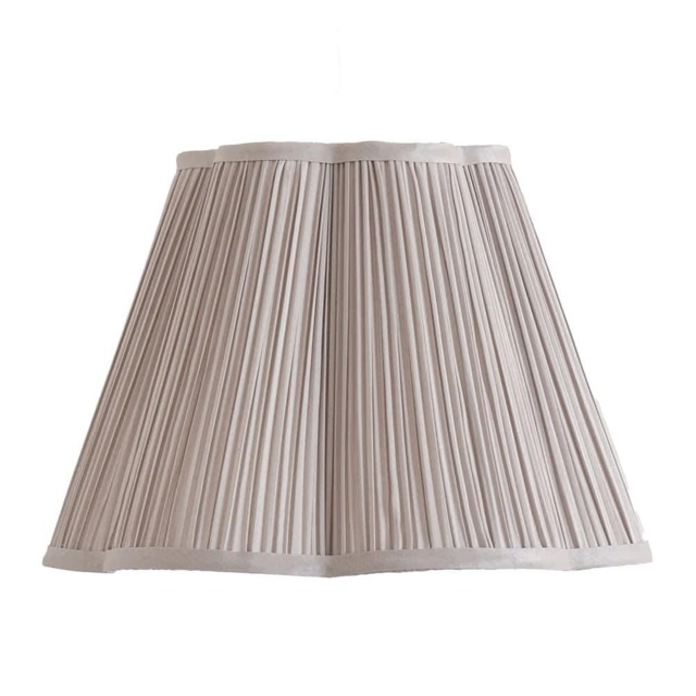 ValueLights Loralei Light Grey Small Pleat Silk Scallop Shade