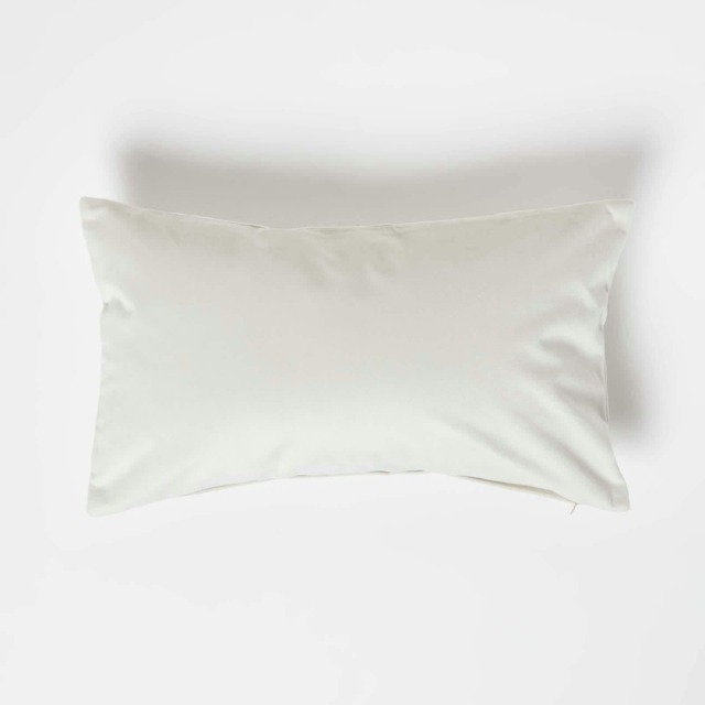 Homescapes Cream Velvet Cushion - Bolster 30 x 50 cm Cream 30 x 50 cm 1