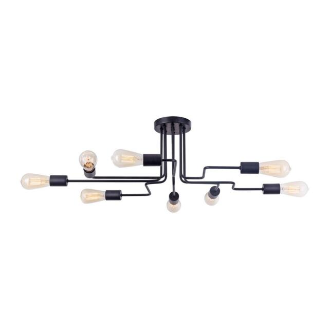 Gilbert Ceiling Lamp Black, 8 Light, E27