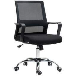 Vinsetto Mesh Office Chair Desk Chair w/ Swivel Seat Adjustable Height Black Black