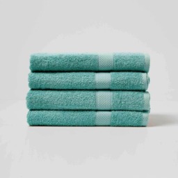 Homescapes Turkish Cotton Bath Towel Set of 4 - Sea Green Green Bath towel 4