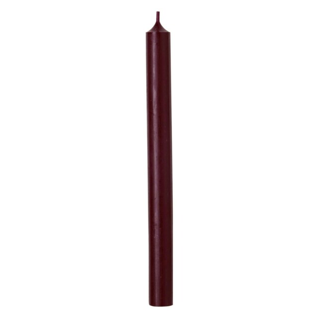 IHR Dinner Candle Tall Solid Coloured Unscented 25cm Dark Red