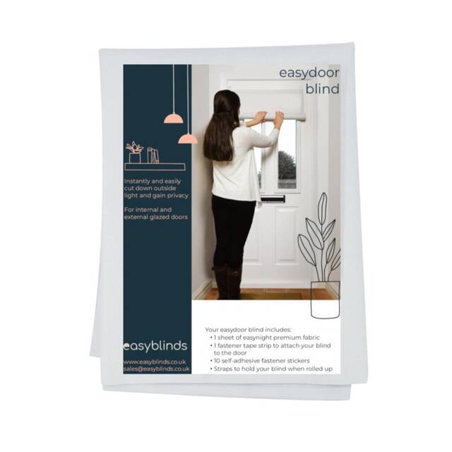 Easyblinds Easydoor door blind, white, self-adhesive attachments, easy cut to size or shape up to 75 x 110cm White White M 1