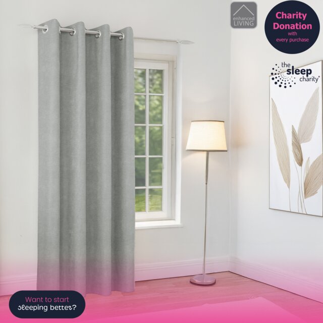 Enhanced Living Knightsbridge Blackout, Thermal Grey Single Door Curtain with Eyelet Header - 66x84 inch (168x214cm) Grey Grey 1