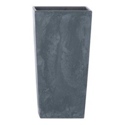 Urbi 20cm Concrete Effect Square Planter with Internal Insert Black Black & Set of 1 1