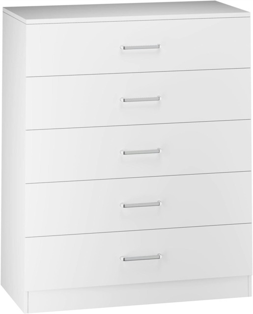 Dakota 5 Drawer Chest White