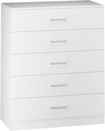 Dakota 5 Drawer Chest White