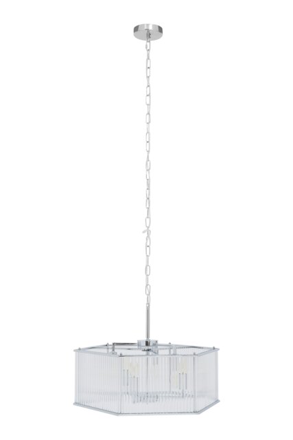 Orsina 6 Light Hexagonal Chrome Pendant Light
