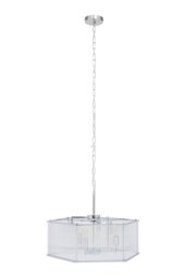 Orsina 6 Light Hexagonal Chrome Pendant Light