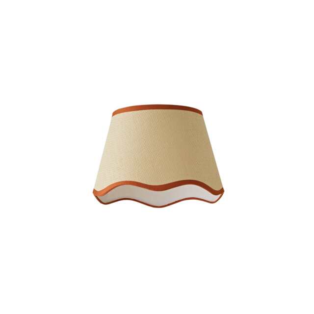 ValueLights Dutton Natural Rust Trim Scallop Small Ceiling Shade