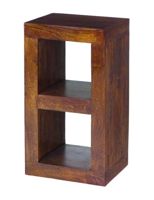 Dakota 2 Hole Display Unit - Mango Wood - L35 x W44 x H81 cm - Dark Finish