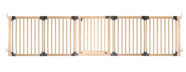 Safetots Wooden Multi Panel Room Divider, up to 336cm, Natural Wood, 76cm Tall, Flexible Room Divider for Baby and Toddler Cream Natural