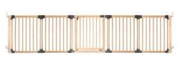 Safetots Wooden Multi Panel Room Divider, up to 336cm, Natural Wood, 76cm Tall, Flexible Room Divider for Baby and Toddler Cream Natural