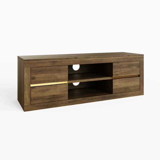Astley 4 Drawer TV Unit Brown Knotty Oak