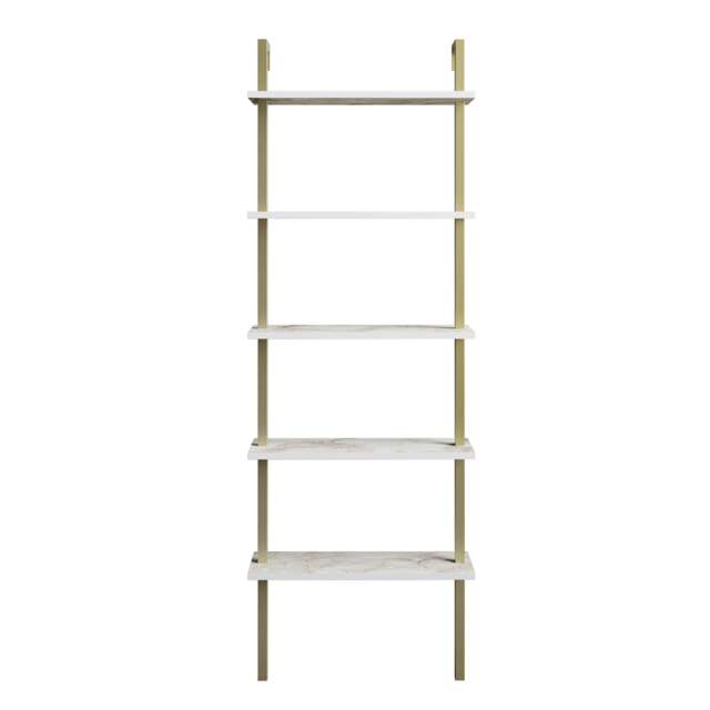 Decorotika Piante 5-tier Bookcase Display Stand - 60 cm W x 22 cm D x 174 cm H (Wall Mountable)