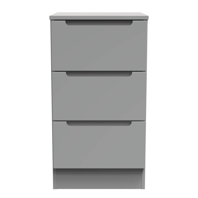 Lucca 3 Drawer Bedside Cabinet in Dusk Grey (Ready Assembled) Grey Dusk Grey