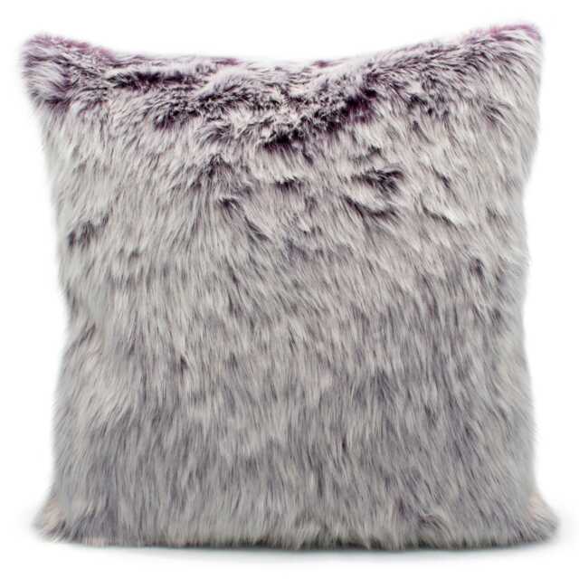 Luxury Faux Fur Cushion - 43cm x 43cm Purple 43 x 43cm