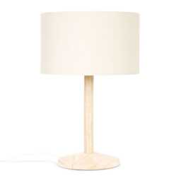 ValueLights Triston Light Wood Table Lamp Cream Shade
