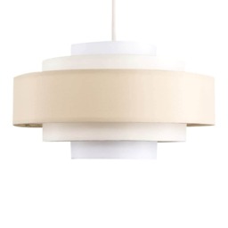 ValueLights Hampshire Cream Ceiling Pendant Shade and Bulb