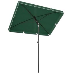Outsunny Aluminium Sun Umbrella Parasol Patio Rectangular 2M x 1.3M Green Green