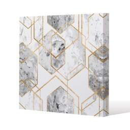 Geometric marble pattern with gold glitter (Canvas Print) / 114 x 114 x 4cm Multi