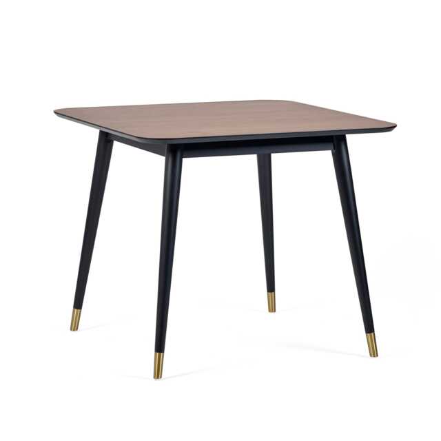 Premium Findlay 90cm Square Dining Table - Walnut & Black