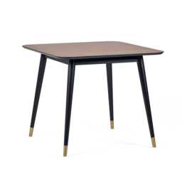 Premium Findlay 90cm Square Dining Table - Walnut & Black