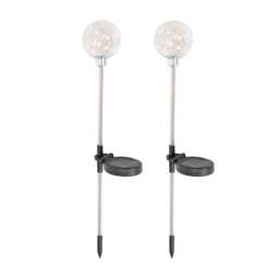 ValueLights 2 Pack Solar Power Outdoor Fairy Spike Lights Garden Black