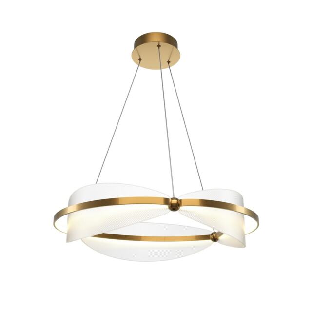 Breeze Modern Pendant Ceiling Light Brass 3000K 2700lm Acrylic Shade